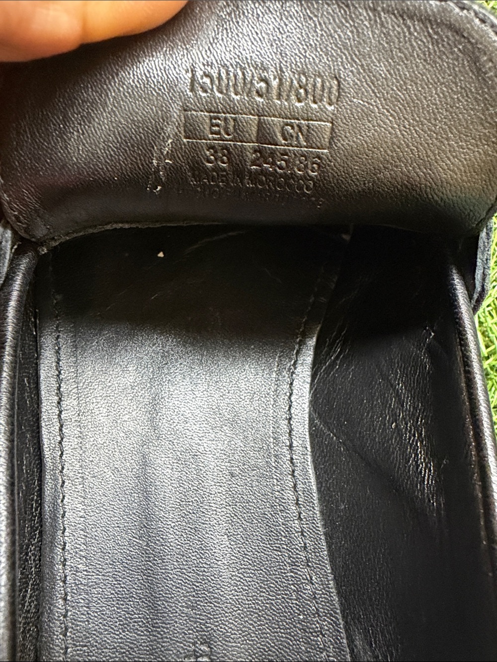 Massimo Dutti Black Leather Horsebit Almond Toe Slip-On Loafer Flats Women 39 - Picture 5 of 6